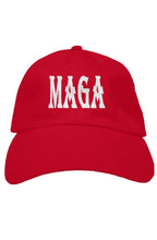 Load image into Gallery viewer, Trump Meme Red MAGA hat emboridered white MAGA log
